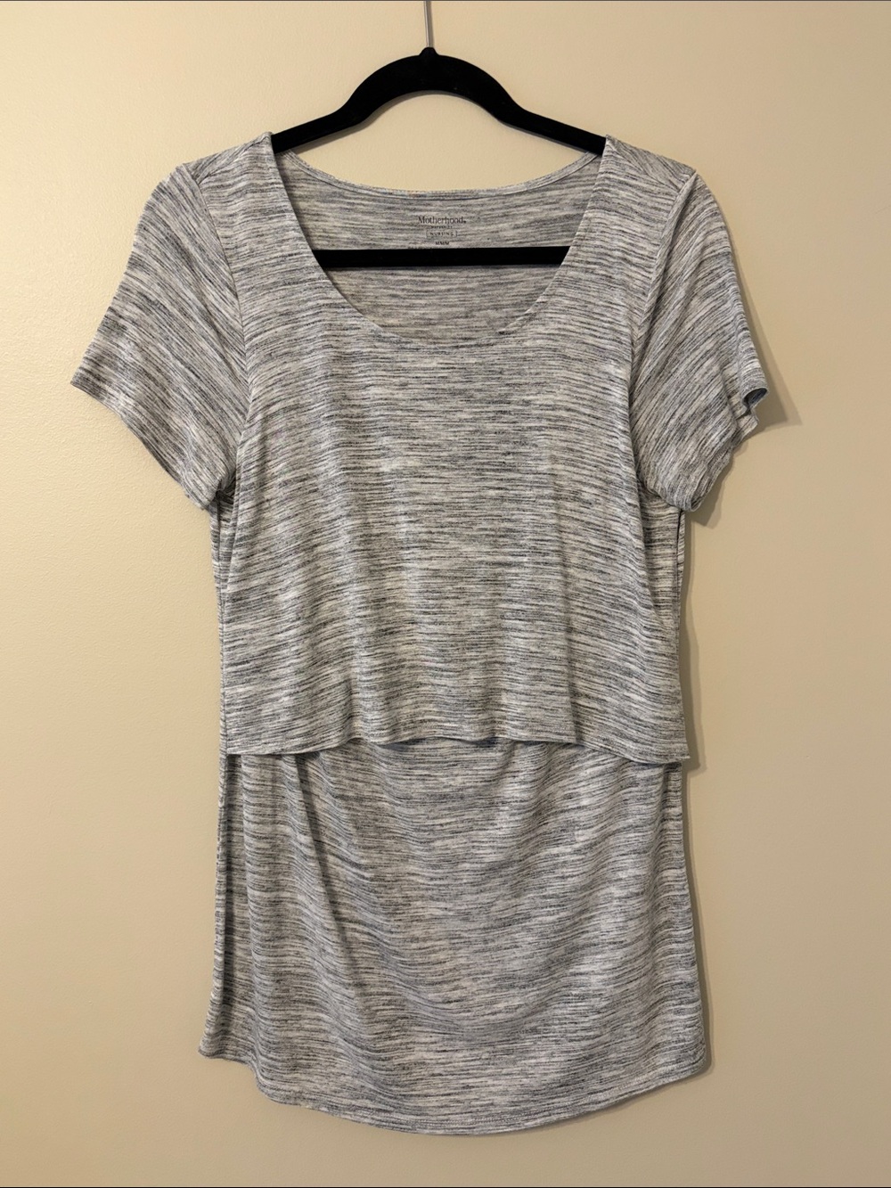 Motherhood Maternity Heather Gray Layered Nursing Tee